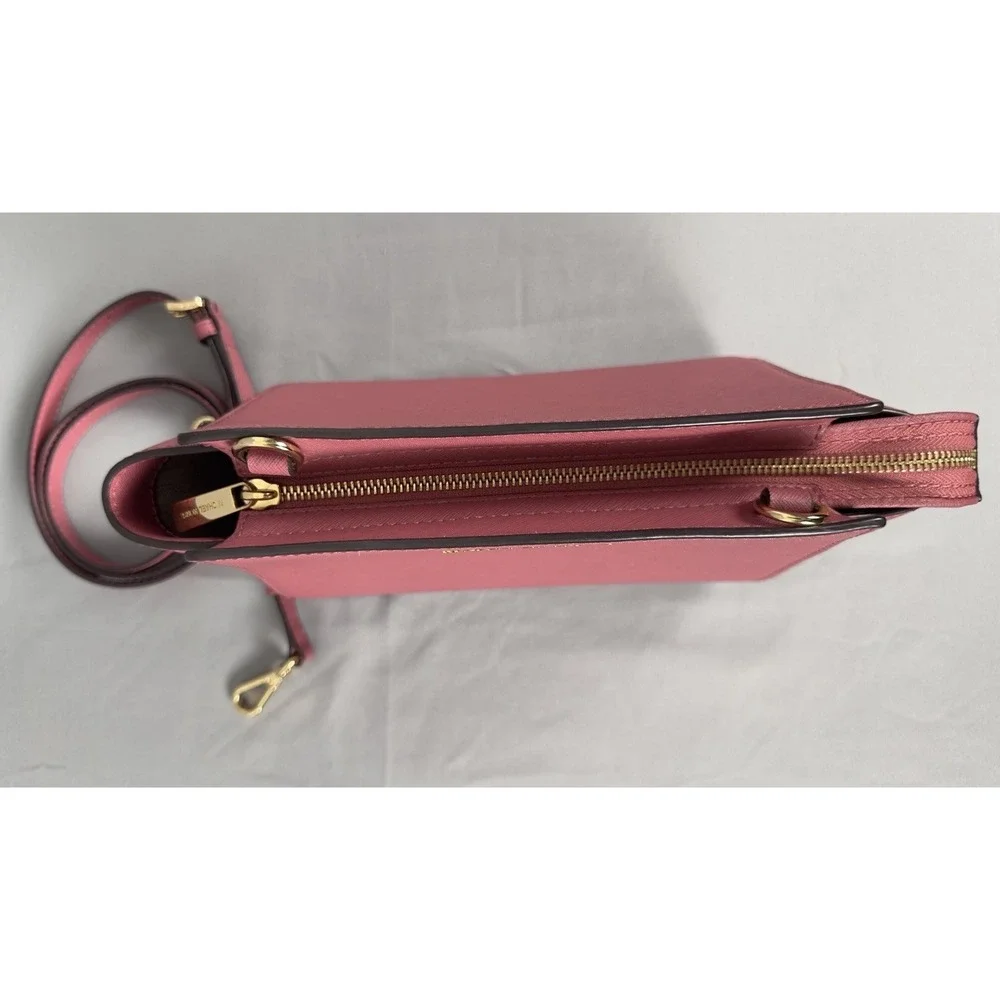 Michael Kors Selma Medium Messenger Bag Coral Pink Saffiano Leather